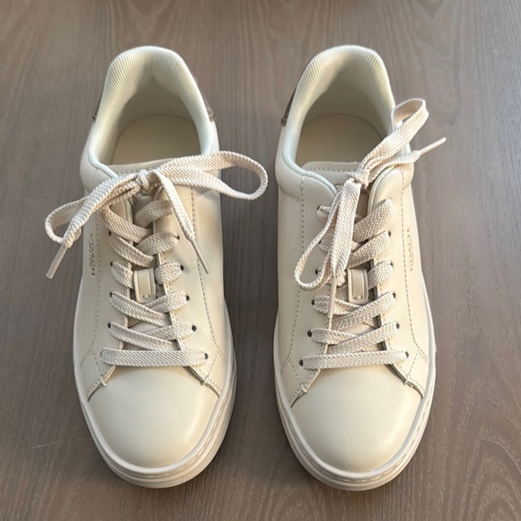 Coach Cream Lace-Up Sneakers - Picture 3 of 9